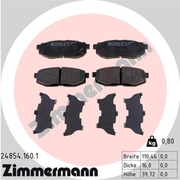 Zimmermann Brake pads for TOYOTA GT 86 Coupe (ZN6_) rear