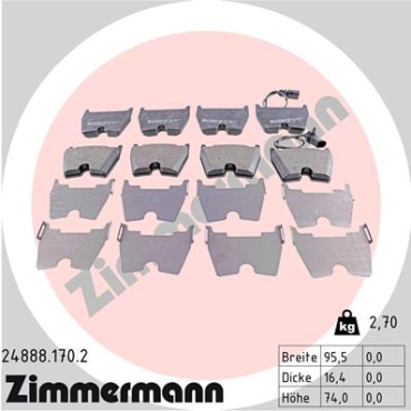 Zimmermann Brake pads for AUDI A6 (4B2, C5) front