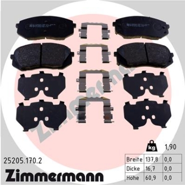 Zimmermann Brake pads for HYUNDAI i40 (VF) front