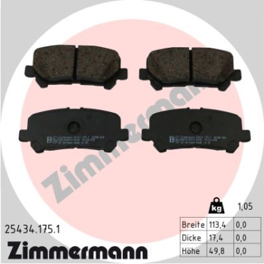 Zimmermann Brake pads for TOYOTA HIACE VI Bus (__H3__) rear