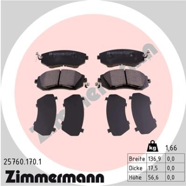 Zimmermann Bremsbeläge für TOYOTA GT 86 Coupe (ZN6_) vorne