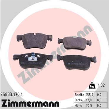 Zimmermann Brake pads for PEUGEOT RIFTER front
