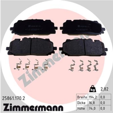 Zimmermann Bremsbeläge für AUDI A4 Allroad (8WH, B9) vorne