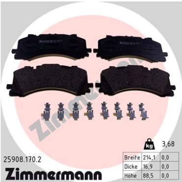 Zimmermann Brake pads for AUDI A8 (4N2, 4N8) front