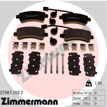 Zimmermann Brake pads for PEUGEOT BOXER Kasten rear