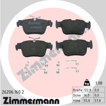 Zimmermann Brake pads for SKODA OCTAVIA IV (NX3, NN3) rear