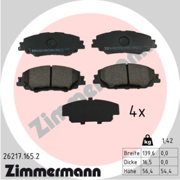 Zimmermann Bremsbeläge für TOYOTA YARIS CROSS (MXP_) vorne