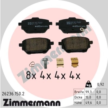 Zimmermann Brake pads for TOYOTA COROLLA Stufenheck (_E21_) rear