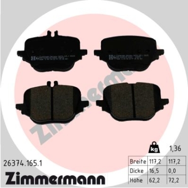 Zimmermann Brake pads for MERCEDES-BENZ S-KLASSE (W223) rear