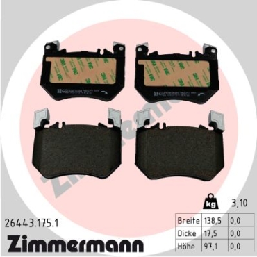 Zimmermann Brake pads for MERCEDES-BENZ S-KLASSE (W223) front