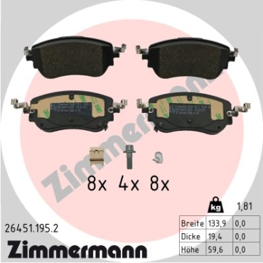 Zimmermann Brake pads for FIAT TIPO Schrägheck (356_, 357_) front