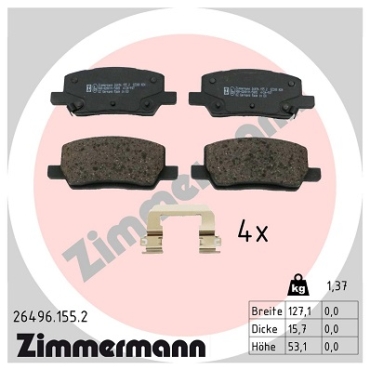 Zimmermann Bremsbeläge für TESLA MODEL S (5YJS) hinten