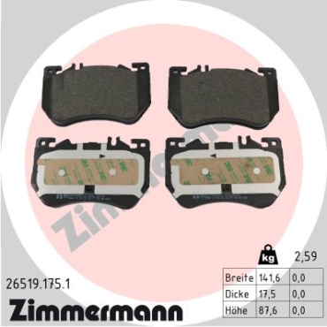 Zimmermann Brake pads for MERCEDES-BENZ C-KLASSE (W206) front