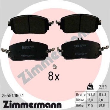 Zimmermann Brake pads for MERCEDES-BENZ C-KLASSE (W206) front