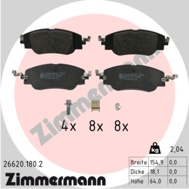Zimmermann Brake pads for OPEL CORSA F Kasten/Schrägheck front