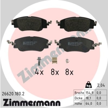 Zimmermann Bremsbeläge für CITROËN C4 III (BA_, BB_, BC_) vorne