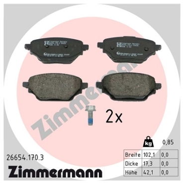 Zimmermann Bremsbeläge für MERCEDES-BENZ CITAN Kasten/Großraumlimousine (W420) hinten