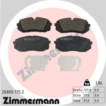 Zimmermann Brake pads for HYUNDAI i20 III (BC3, BI3) front