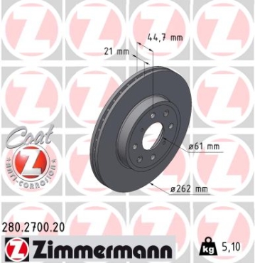Zimmermann Brake Disc for HONDA JAZZ V (GR_) front