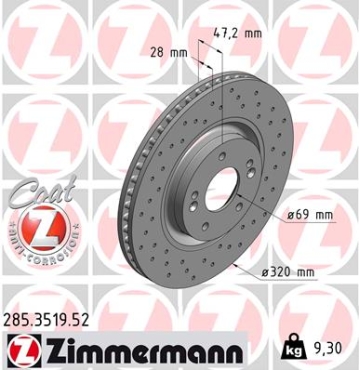 Zimmermann Sport Brake Disc for HYUNDAI i40 (VF) front