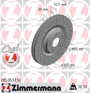 Zimmermann Sport Brake Disc for HYUNDAI i30 FASTBACK (PDE, PDEN) front