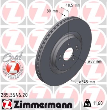 Zimmermann Bremsscheibe für KIA EV6 (CV) vorne