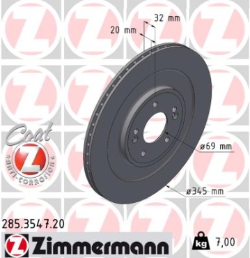 Zimmermann Brake Disc for HYUNDAI IONIQ 5 (NE) rear