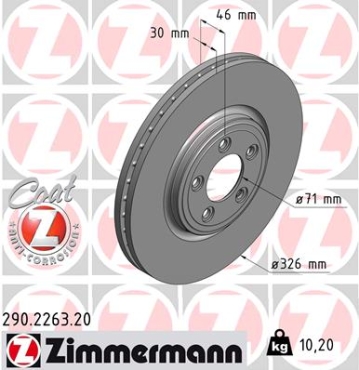 Zimmermann Brake Disc for JAGUAR XK Coupe (X150) front