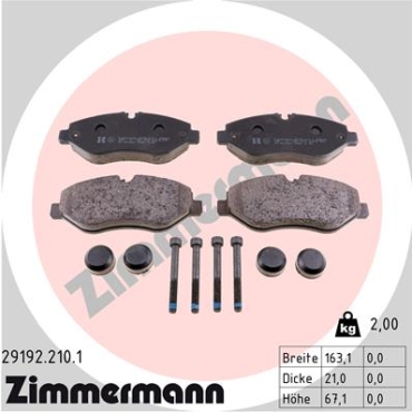 Zimmermann Brake pads for MERCEDES-BENZ SPRINTER 3,5-t Kasten (906) front