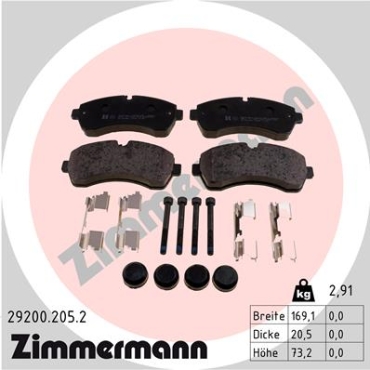 Zimmermann Brake pads for VW CRAFTER 30-35 Bus (2E_) front