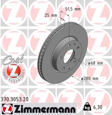 Zimmermann Bremsscheibe für MAZDA 3 (BM, BN) vorne