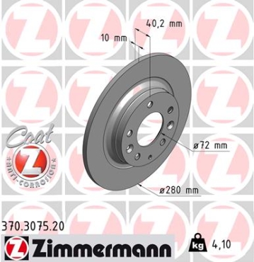Zimmermann Brake Disc for MAZDA MX-5 III (NC) rear