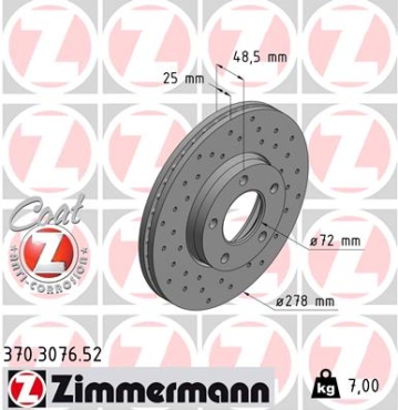 Zimmermann Sport Brake Disc for MAZDA 3 (BL) front