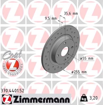 Zimmermann Sportbremsscheibe Sport Z für MAZDA MX-5 RF Targa (ND) hinten -  Zimmermann Bremsentechnik