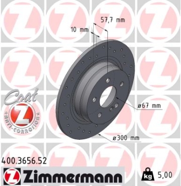 Zimmermann Sport Brake Disc for MERCEDES-BENZ C-KLASSE Coupe (C204) rear