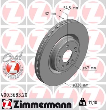 Zimmermann Brake Disc for MERCEDES-BENZ GLE Coupe (C292) front