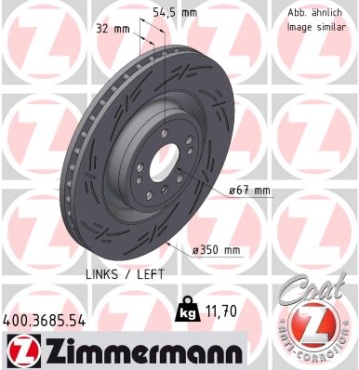 Zimmermann Sportbremsscheibe Black Z für MERCEDES-BENZ GLE Coupe (C292) vorne links