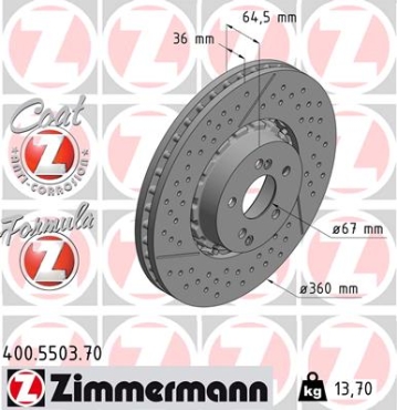 Zimmermann Brake Disc for MERCEDES-BENZ AMG GT (C190) front