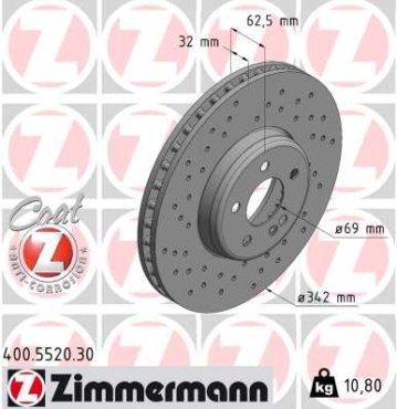 Zimmermann Brake Disc for MERCEDES-BENZ E-KLASSE (W213) front