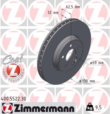 Zimmermann Bremsscheibe Formula S für MERCEDES-BENZ E-KLASSE All-Terrain (S213) vorne