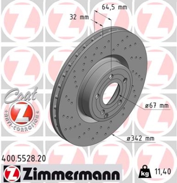 Zimmermann Brake Disc for MERCEDES-BENZ SL (R231) front