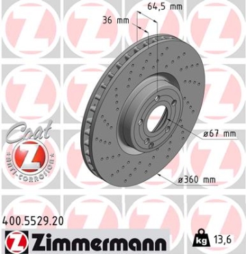 Zimmermann Brake Disc for MERCEDES-BENZ SL (R231) front