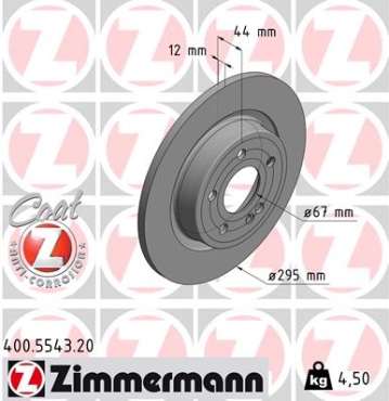 Zimmermann Brake Disc for MERCEDES-BENZ CLA (C118) rear