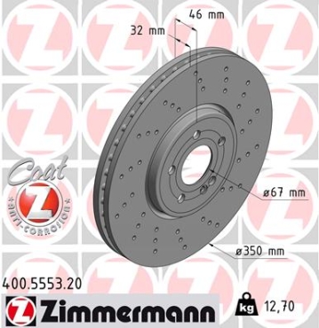 Zimmermann Bremsscheibe für MERCEDES-BENZ A-KLASSE (W177) vorne