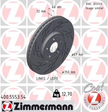 Zimmermann Sport Brake Disc for MERCEDES-BENZ A-KLASSE Stufenheck (V177) front left