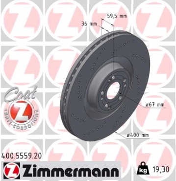 Zimmermann Brake Disc for MERCEDES-BENZ GLE Coupe (C167) front