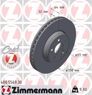 Zimmermann Brake Disc for MERCEDES-BENZ C-KLASSE All-Terrain (S206) front