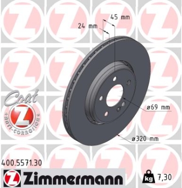 Zimmermann Bremsscheibe Formula S für MERCEDES-BENZ S-KLASSE (V223) hinten