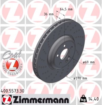 Zimmermann Brake Disc for MERCEDES-BENZ S-KLASSE (V223) front