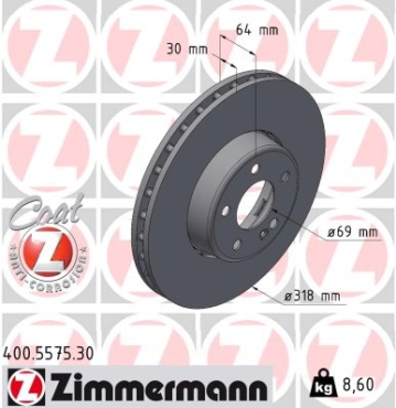 Zimmermann Bremsscheibe Formula S für MERCEDES-BENZ C-KLASSE (W206) vorne